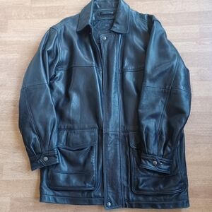 Men's leather coat Lambskin size medium black